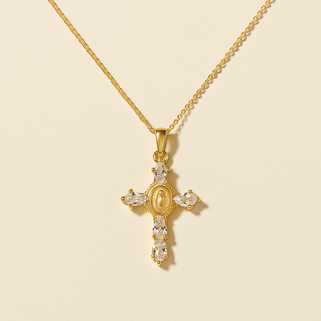 Virgin Mary Cross Pendants — waterproof jewelry