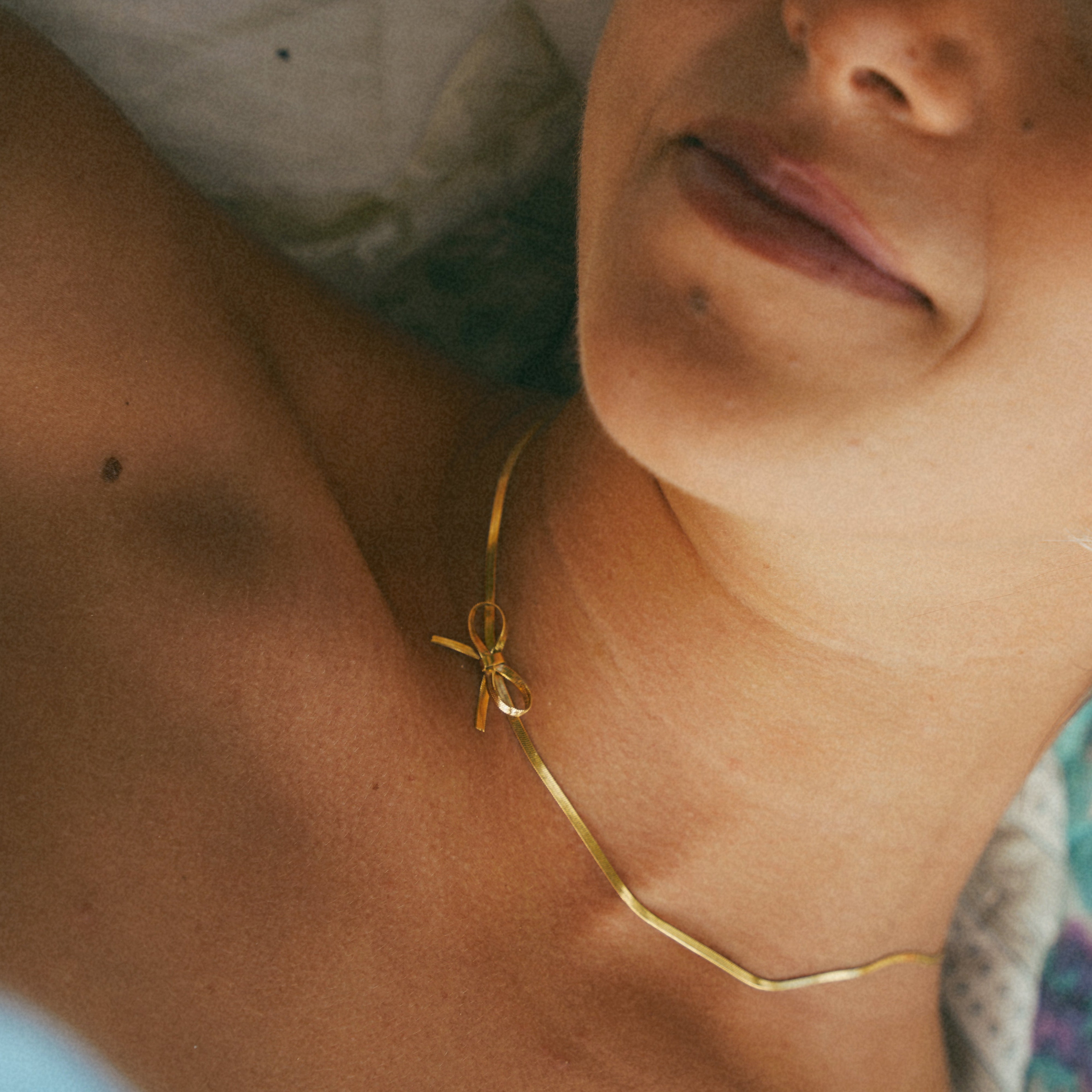 Ribbon Bow Necklace — waterproof jewelry