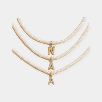 Crystal Pearl Initial Choker