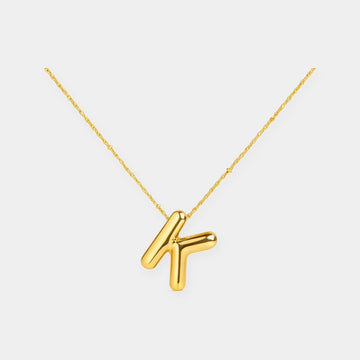 Bubble Letter Initial Necklace