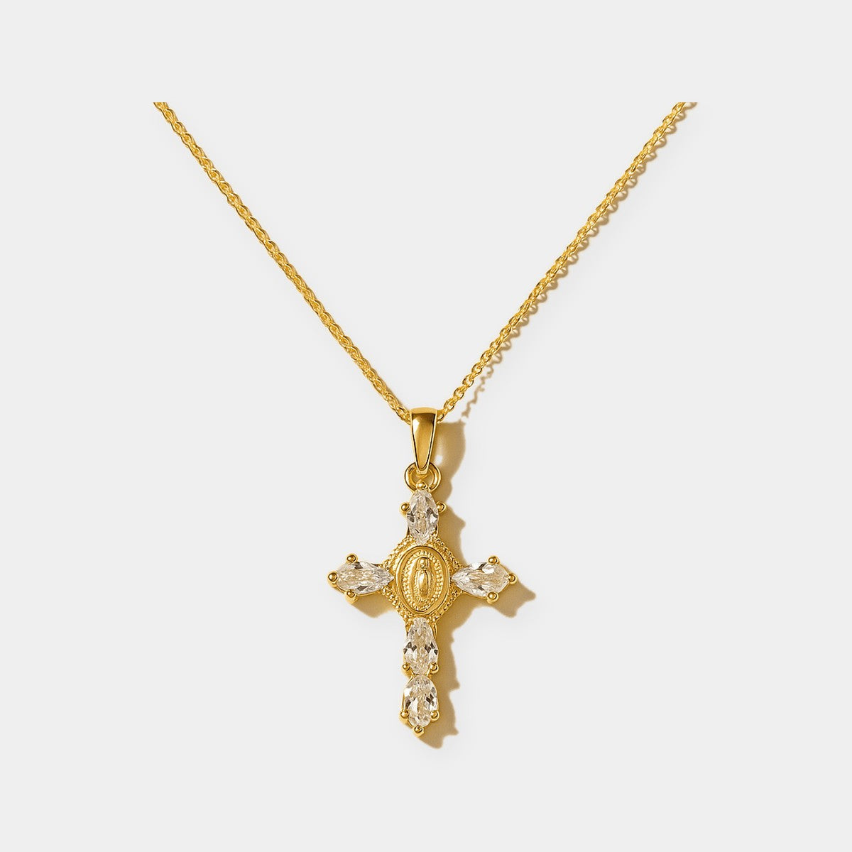 Virgin Mary Cross Pendants — waterproof jewelry