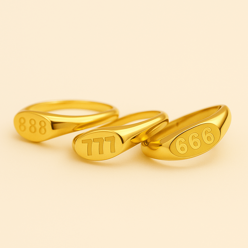 Angel Number Signet Ring — waterproof jewelry
