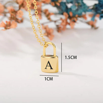 Initial Love Lock 18k Gold Necklace — waterproof jewelry