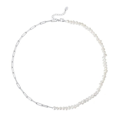 18K Gold Paper Clip Pearl Bracelet — waterproof jewelry