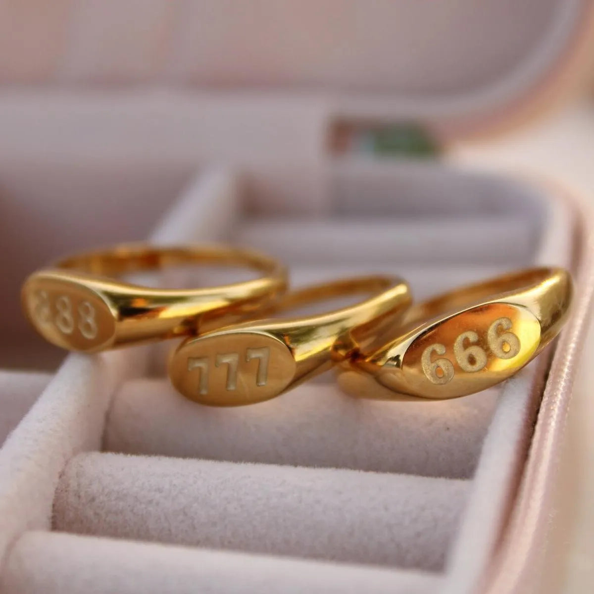 Angel Number Signet Ring — waterproof jewelry