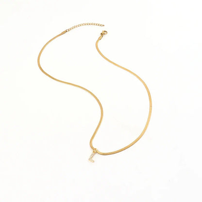 Diamond Initial Herringbone Necklace — waterproof jewelry