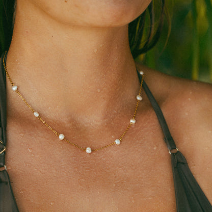 Amalfi Pearl Necklace — waterproof jewelry