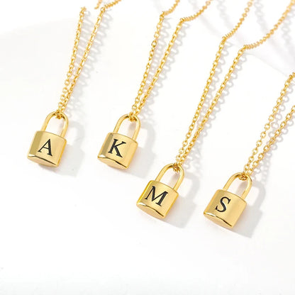 Initial Love Lock 18k Gold Necklace — waterproof jewelry