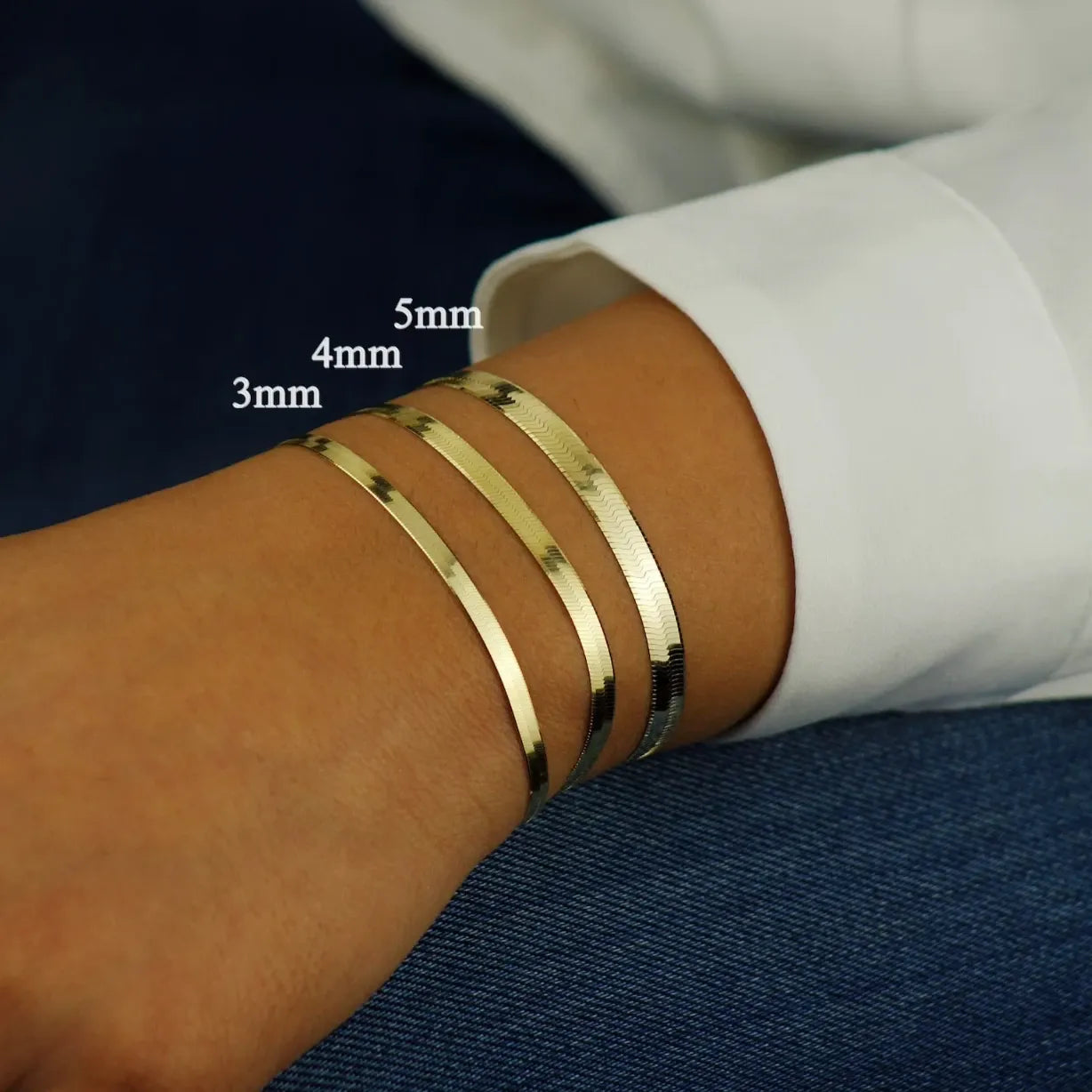 Stainless Steel Herringbone Bracelet — view 3