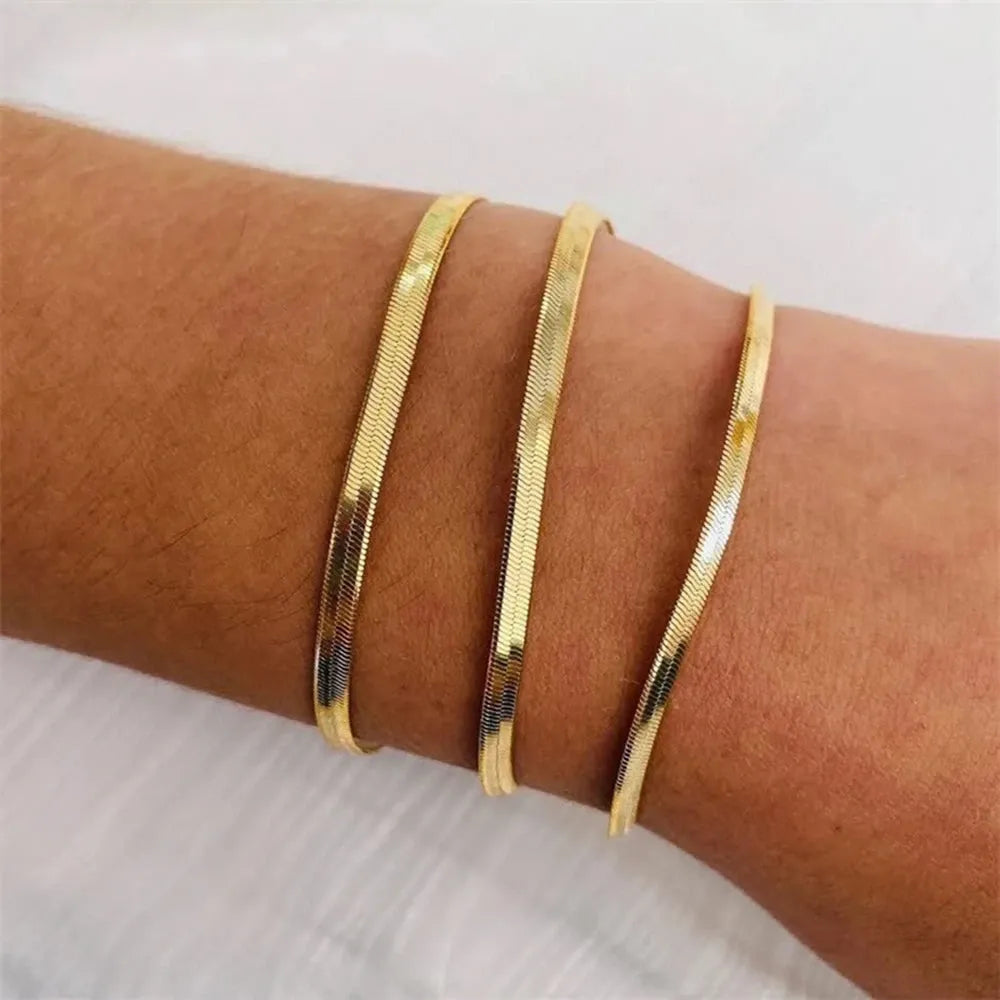 Stainless Steel Herringbone Bracelet — view 5