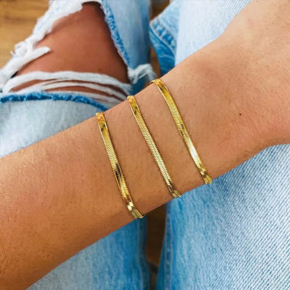 Stainless Steel Herringbone Bracelet — view 7