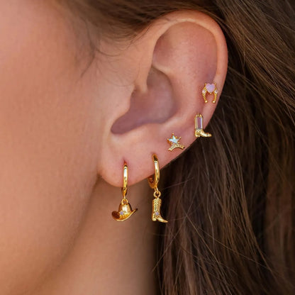 Cowgirl Opal Hoop Set — view 8