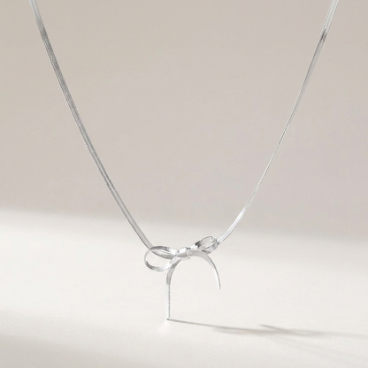 Ribbon Bow Necklace — waterproof jewelry