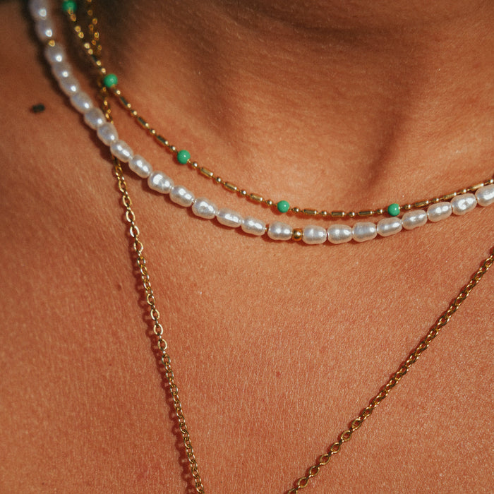 Aloha Pearl and Gold Choker