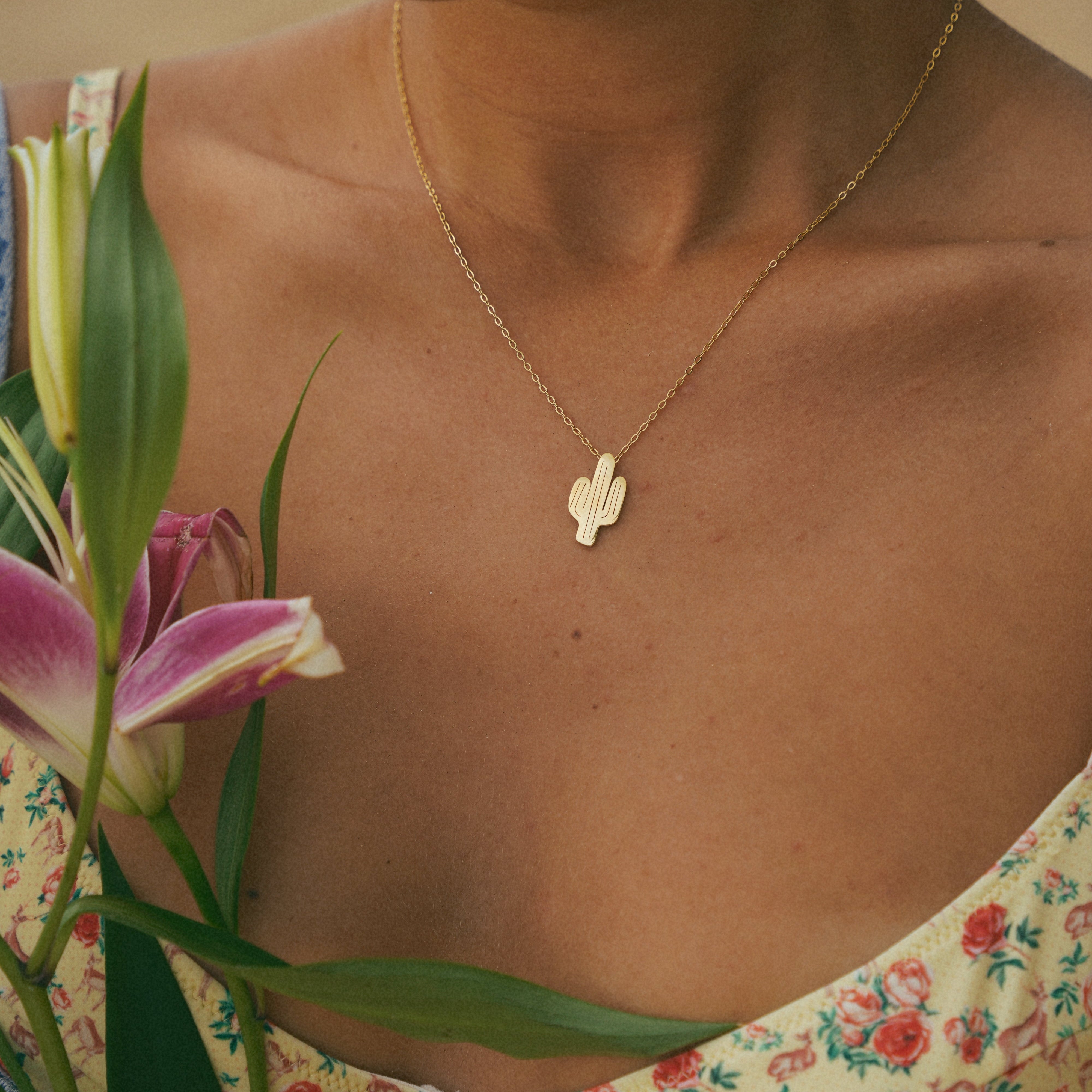 Cactus Pendant — waterproof jewelry