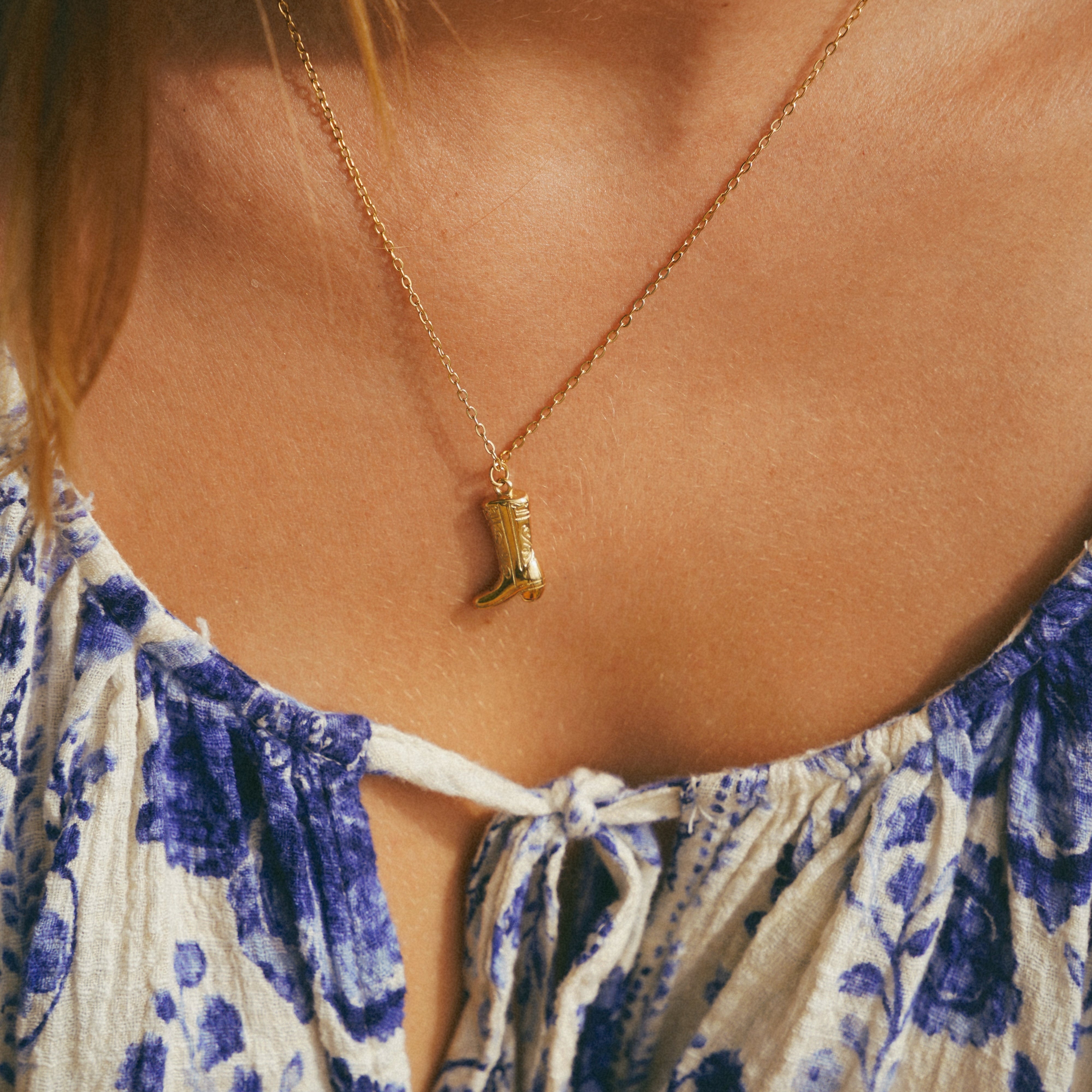 Cowgirl Boot Pendant — waterproof jewelry