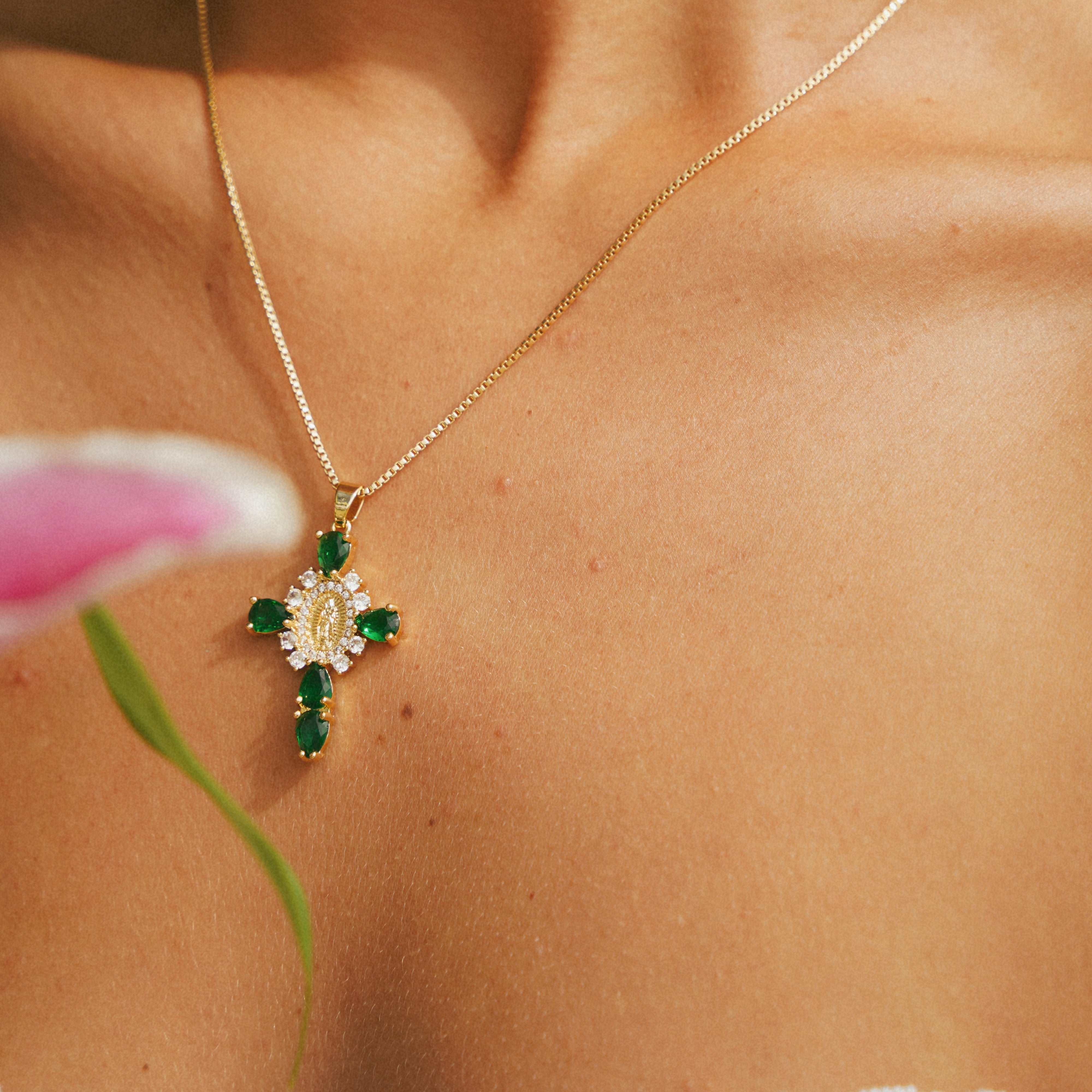 Virgin Mary Cross Pendants — waterproof jewelry