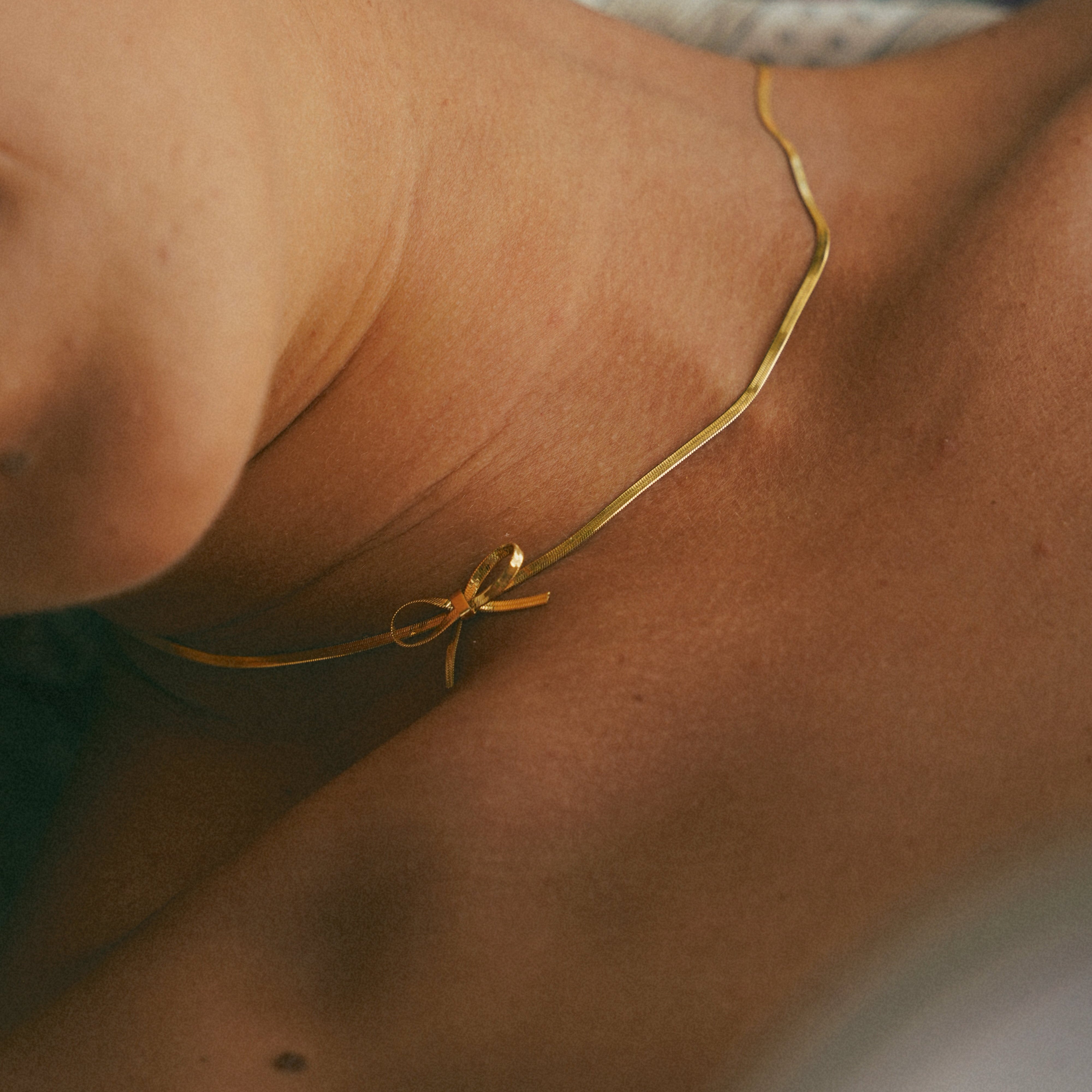 Ribbon Bow Necklace — waterproof jewelry